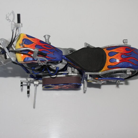 Hand Made Prisoner Art Intricate Motorcycle Made From Paper, Toothpicks 10"L - Picture 5 of 12